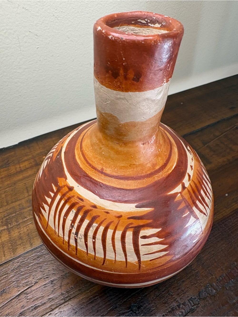 Vintage Mexican Pottery Jug Hand Crafted In Tonala - Picture 3 of 8